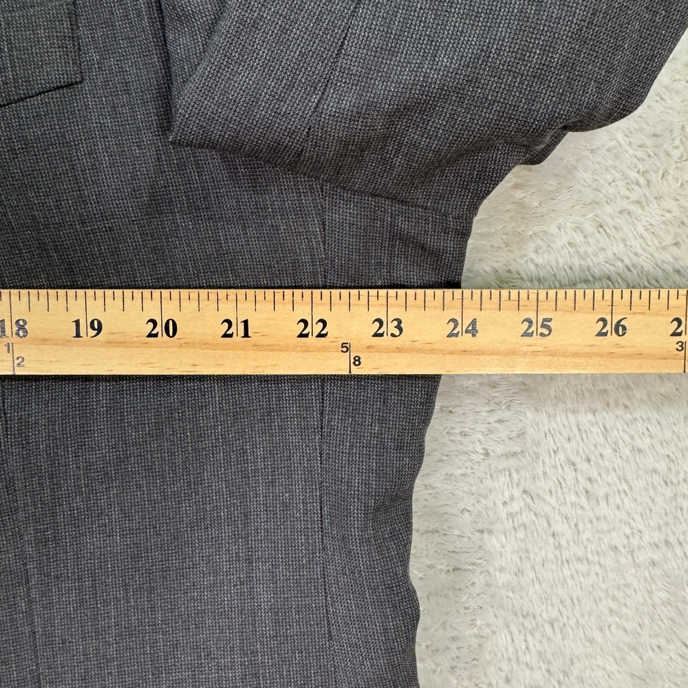 JOS A BANK TRAVELER Mens Wool Suit 46R Dark Gray Tailored Fit Pants 38x28 Casual - Picture 8 of 16